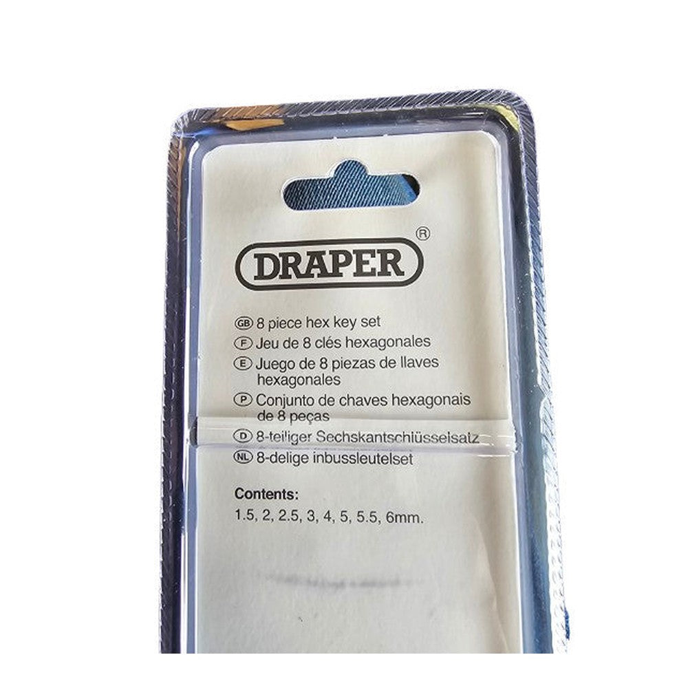 Draper 8 Piece Hex Key Set 1.5mm to 6mm ( 33652 )