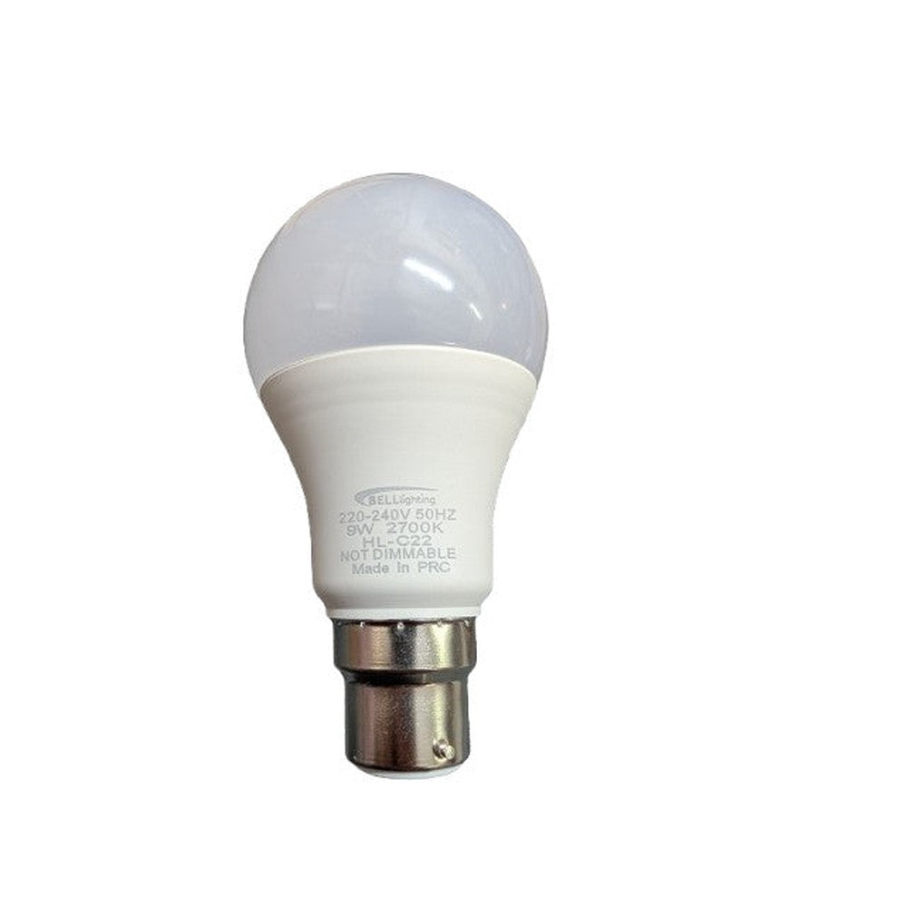 BC/B22  9W = 60W ( Pack of 2 ) Bell Pro LED Opal GLS 810LM 2700k Warm