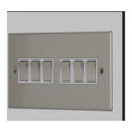 Contactum 6 Gang 2 Way 10 amp AX Plateswitch Brushed Chrome