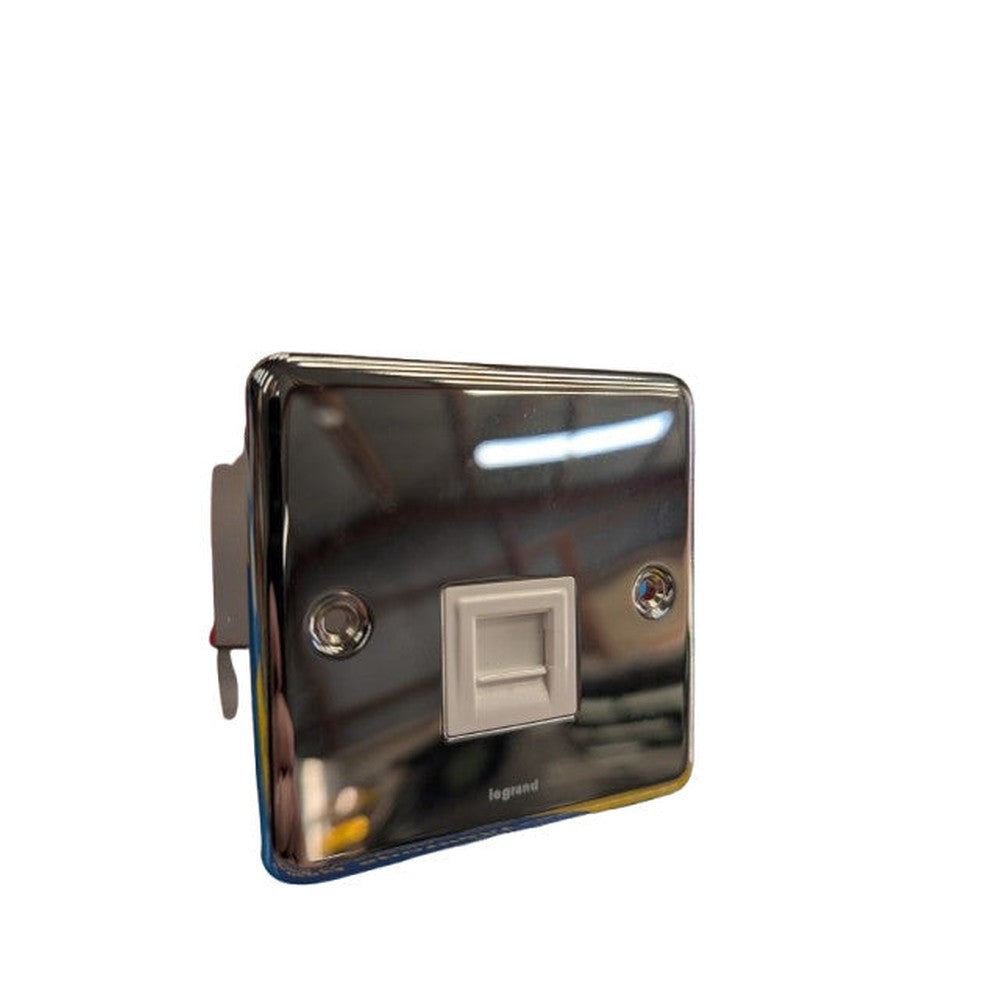 Telephone Socket Secondary Legrand Synergy Polished Stainless Steel 7332-51 X2