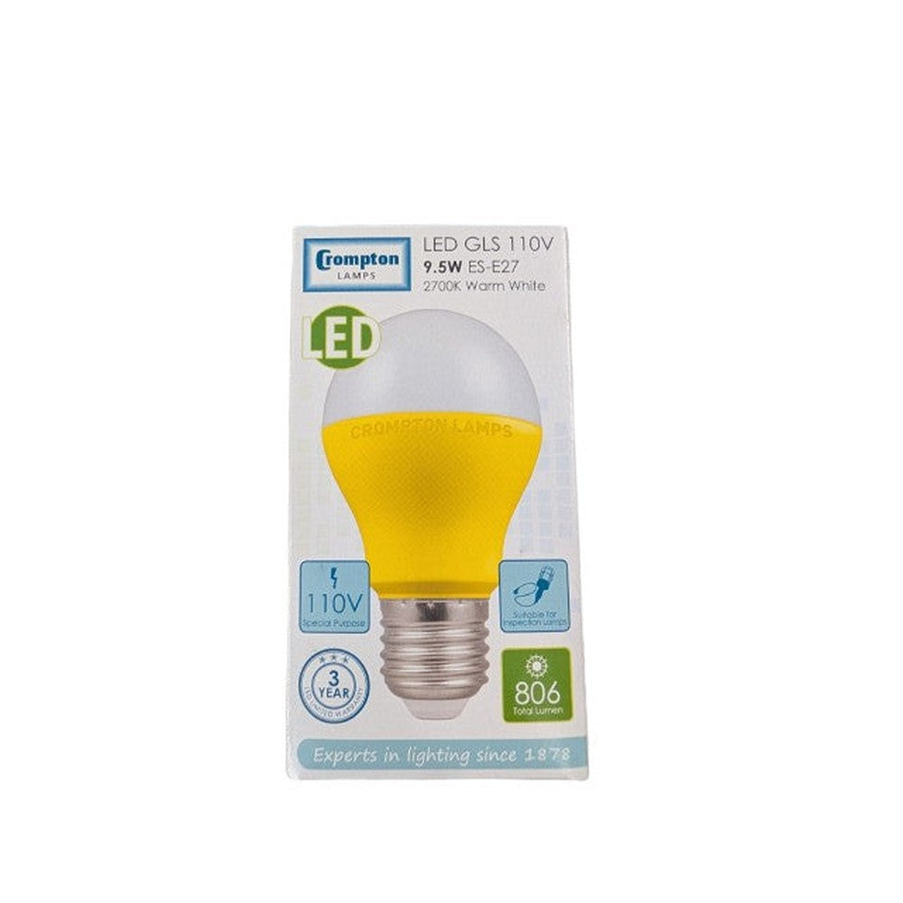 2x Crompton 7543 LED 110v GLS Light Bulb 9.5W E27 Site Inspection lighting