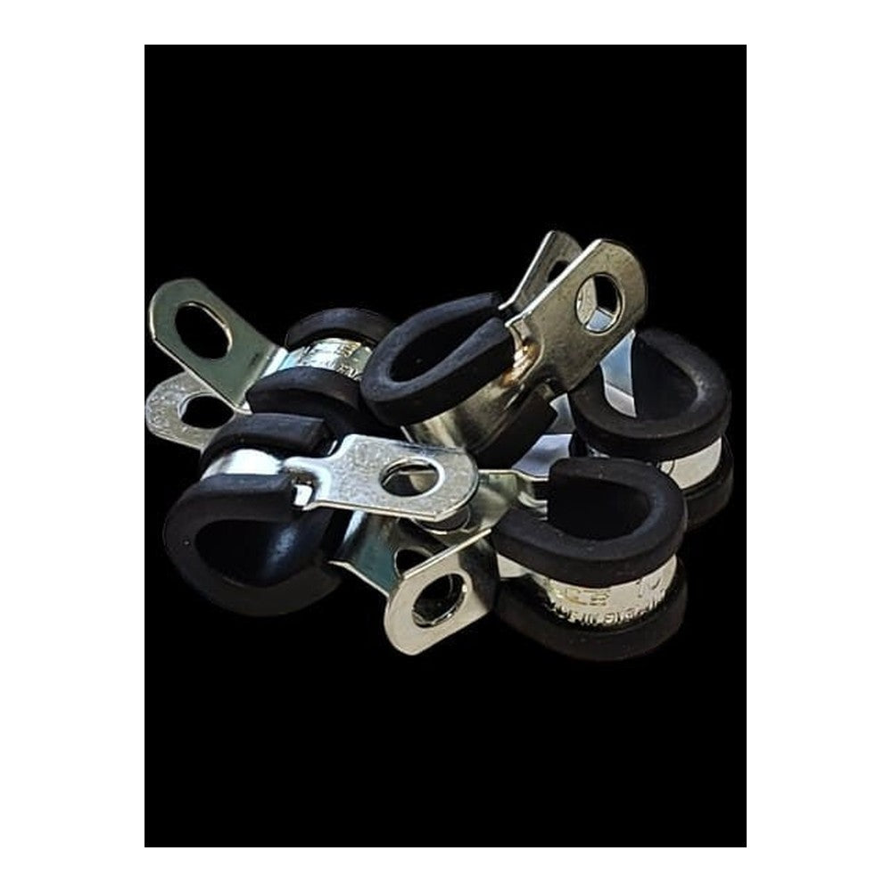 JCS 10mm P Clips Rubber Lined Hose Clamps Zinc Plated For Wiring Pipes Cables