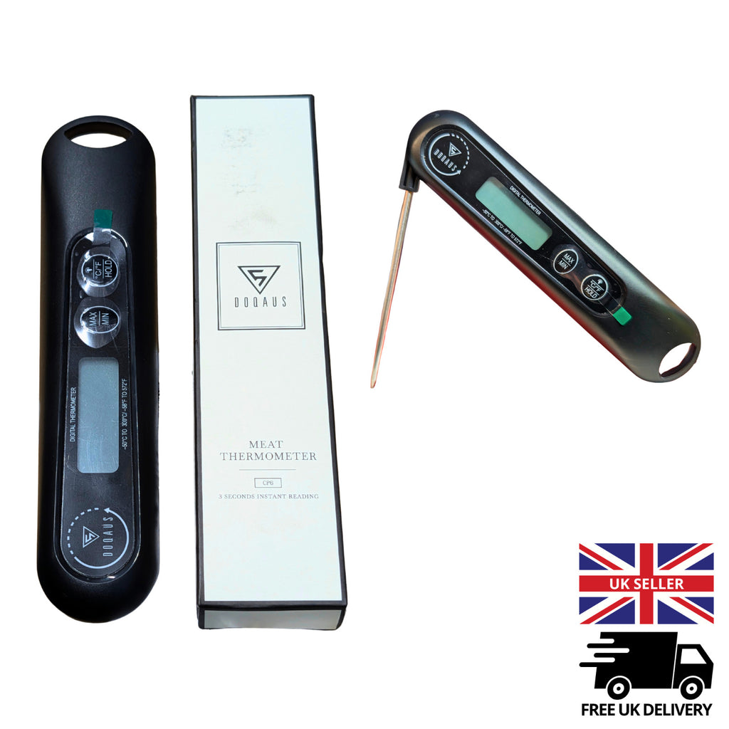 Digital Meat Thermometer Instant Read Meat Probe Waterproof Folding LED