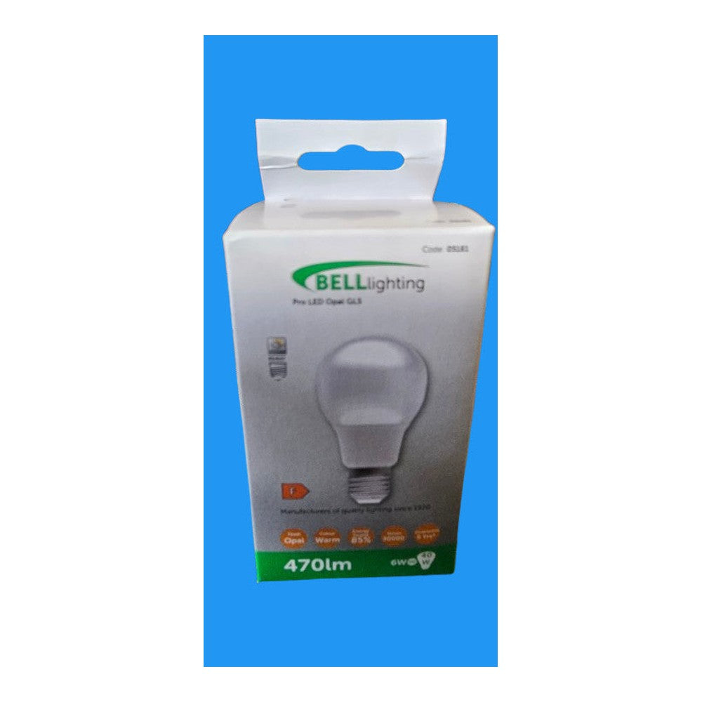 ES/E27 6W = 40W Bell Pro LED Opal GLS Bulb Lamp 470lm Warm White x 2
