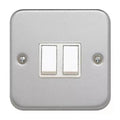 White Metal Clad Switch, 2 Way 2 Gang Contactum 3722 Metal Clad (pack of 2)