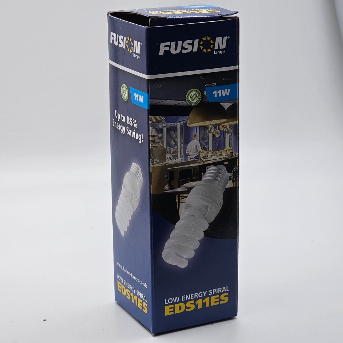 2 x E27 11W Fusion Low Energy Spiral 532lm 4000k Cool White 230v Quick Start