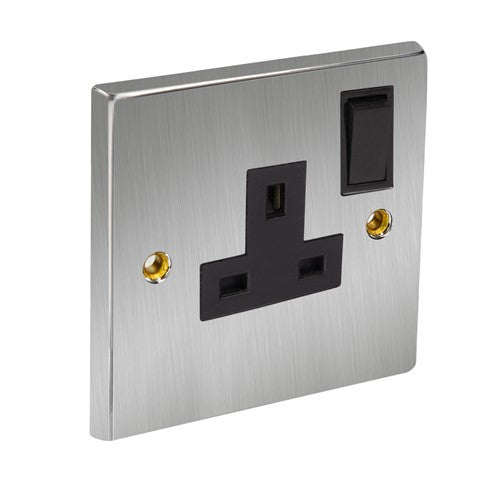 CED Satin Chrome Switches & Sockets - Axiom Electrical Fuse USB Cooker Flatplate