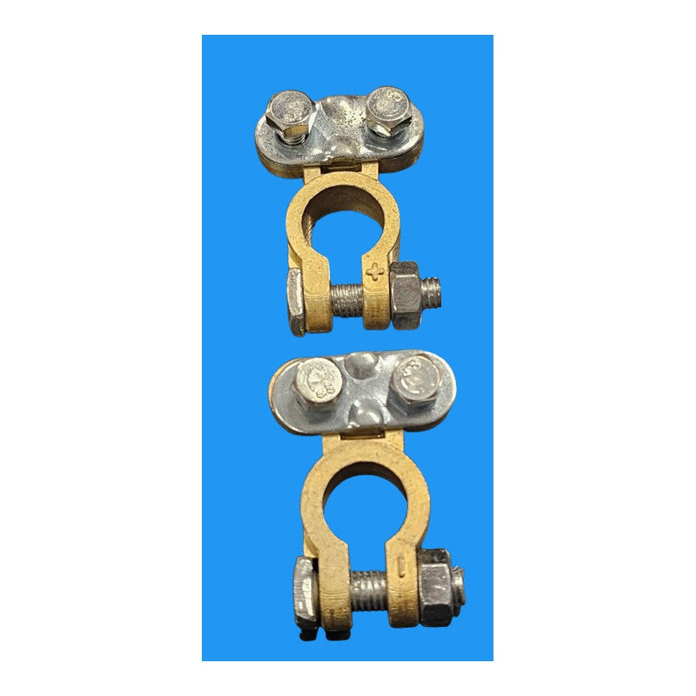 2 x Battery Terminals ConnectorsClamps Car Van Caravan Positive Negative