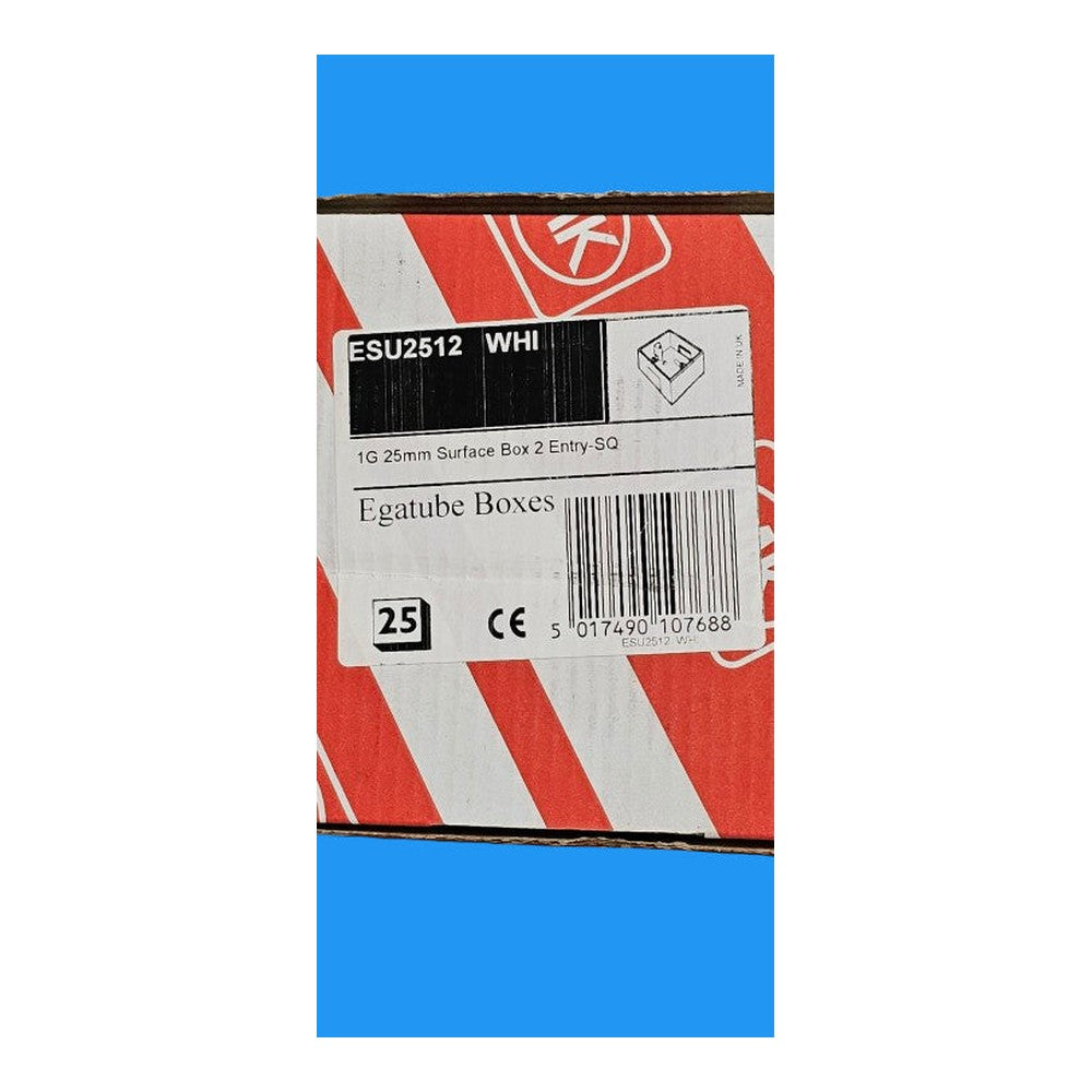 1G 25mm MK Surface Box 2 Entry-SQ Egatube Boxes ESU2512 WHI