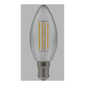 2 x SBC B15 4.2W = 40W Crompton Clear LED Filament Candle Bulb 470lm  Warm White