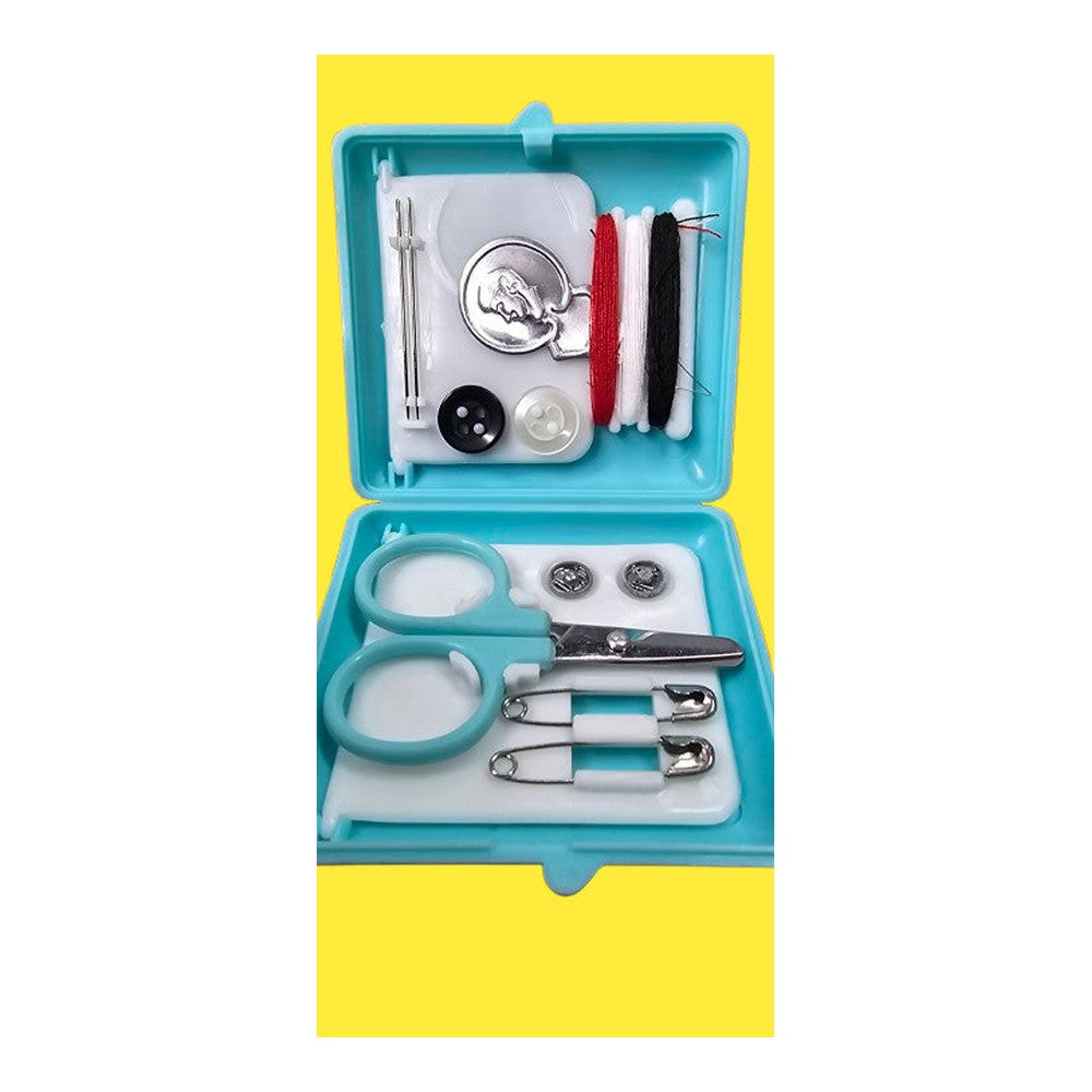 Compact Sewing Kit x 2 Thread Needle Threader Buttons Needles Scissors Snaps Pin
