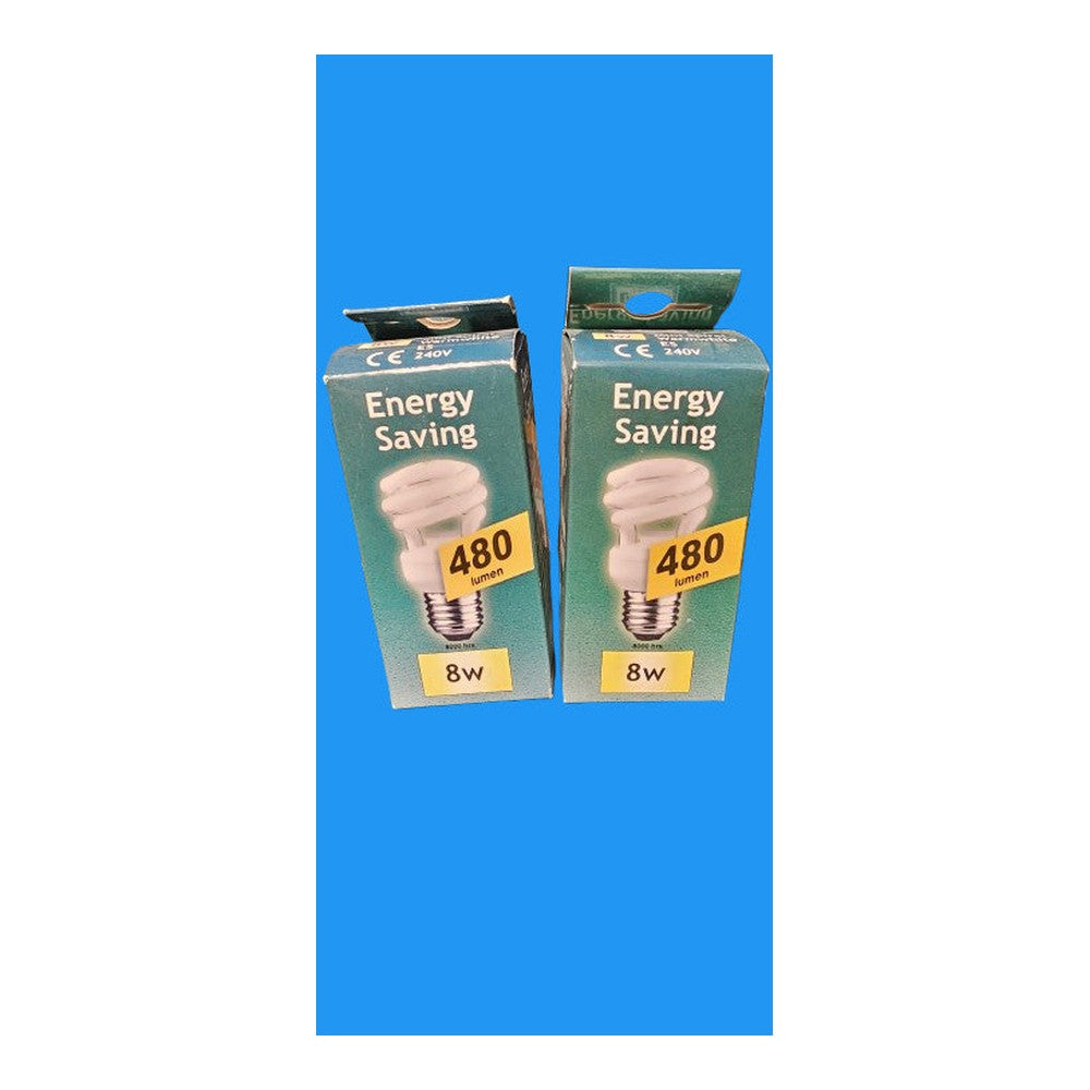 ES 8w Mini Spiral Crompton Energy Saver Bulb 8000H 480lm Warm White