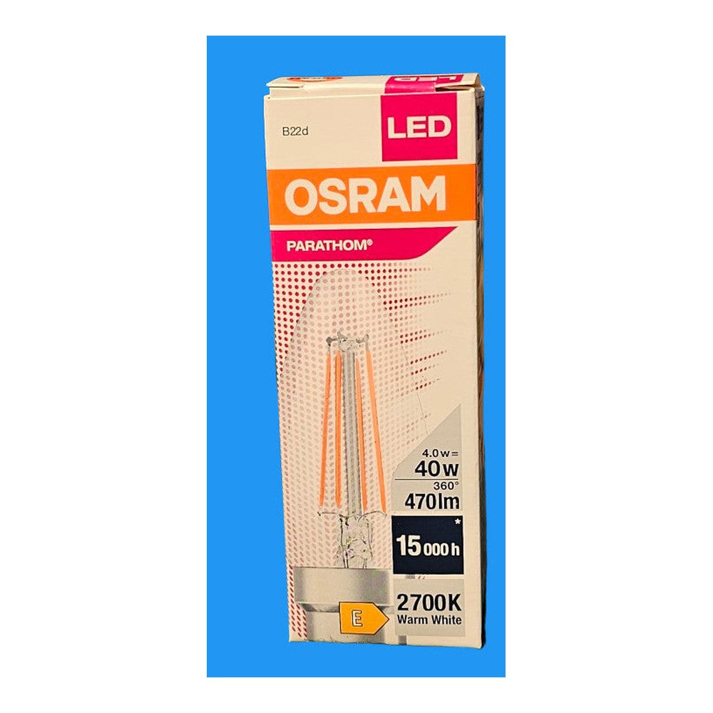 2 x B22d Classic B40 4w = 40w LED 2700k Osram Ledvance Parathom Candle Bulb Lamp