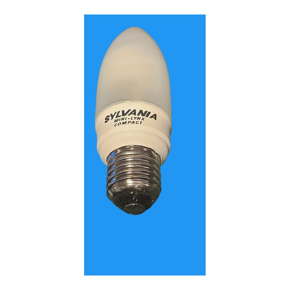 E27 9w = 40w Sylvania Candle Bulb Lamp Homelight 827 Mini Lynx Compact Pack of 2