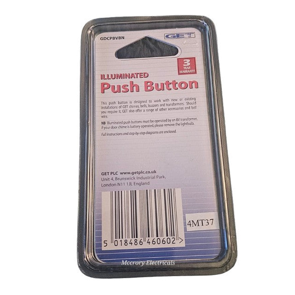 G.E.T Illuminated Push Button Bell