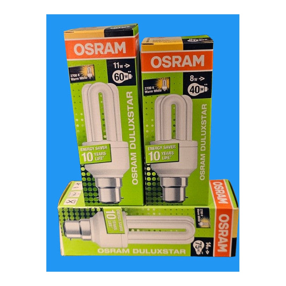 Osram B22d 8w 11w 14w Lumilux Duluxstar 827 Warm White Bulb Lamp 220-240v