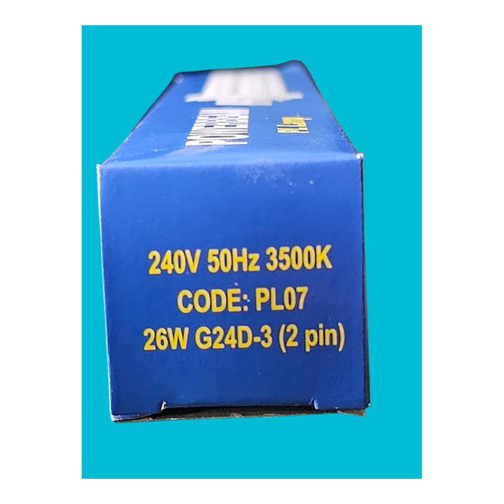 POWERBEAM PL07 170mm 240v 26w 50Hz 3500k G24D-3 2 Pin FLUORESCENT LAMP BULB