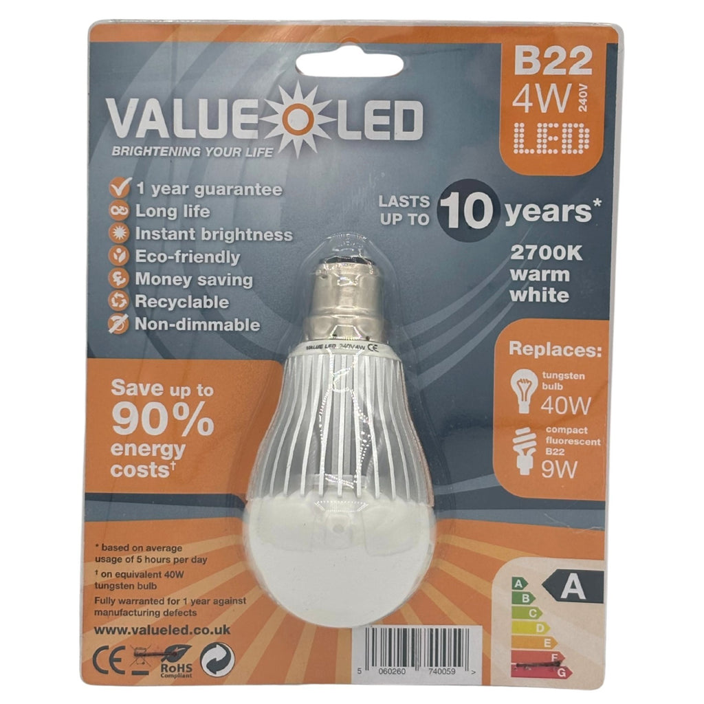 Value LED Bulbs Warm White B22 E14 E27 GU10 MR16 3W 4W 6W 2700K Spot Lamp