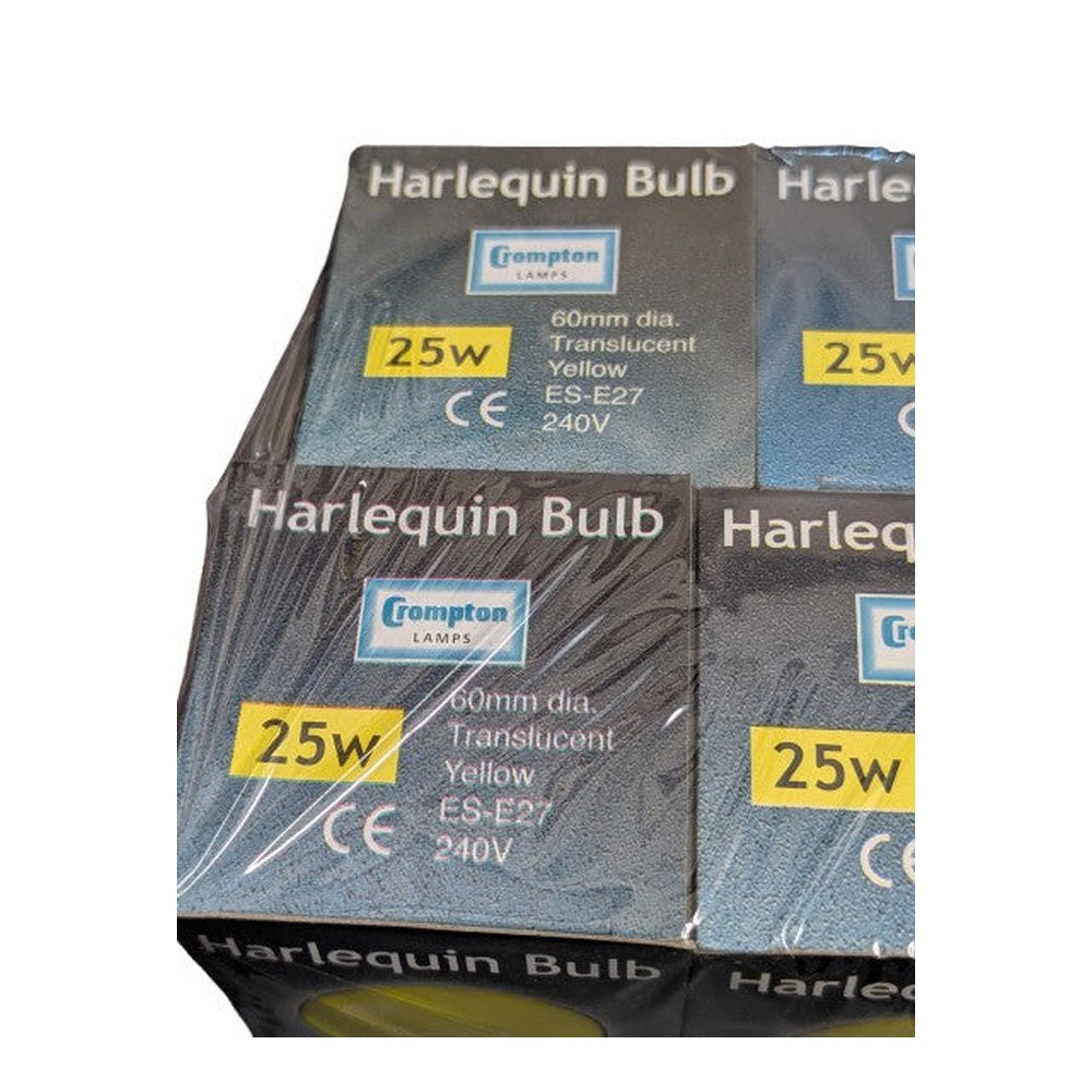 E27 25W ( Pack of 5 ) Crompton Harlequin Translucent Yellow Light Bulb