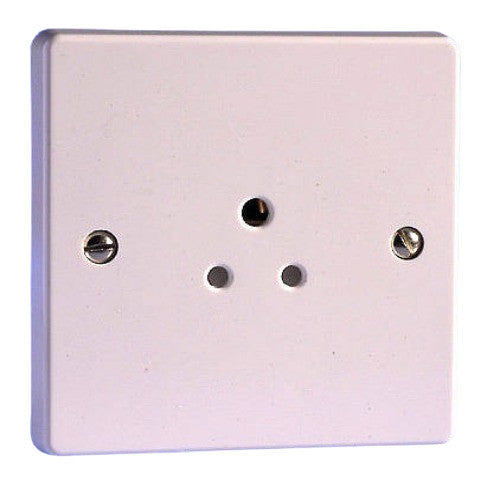 2x Contactum White 1 Gang 2A Round 3 Pin Mains Wall Socket, Type M Outlet