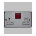 Capital 13A Twin Switched satin Chrome Socket