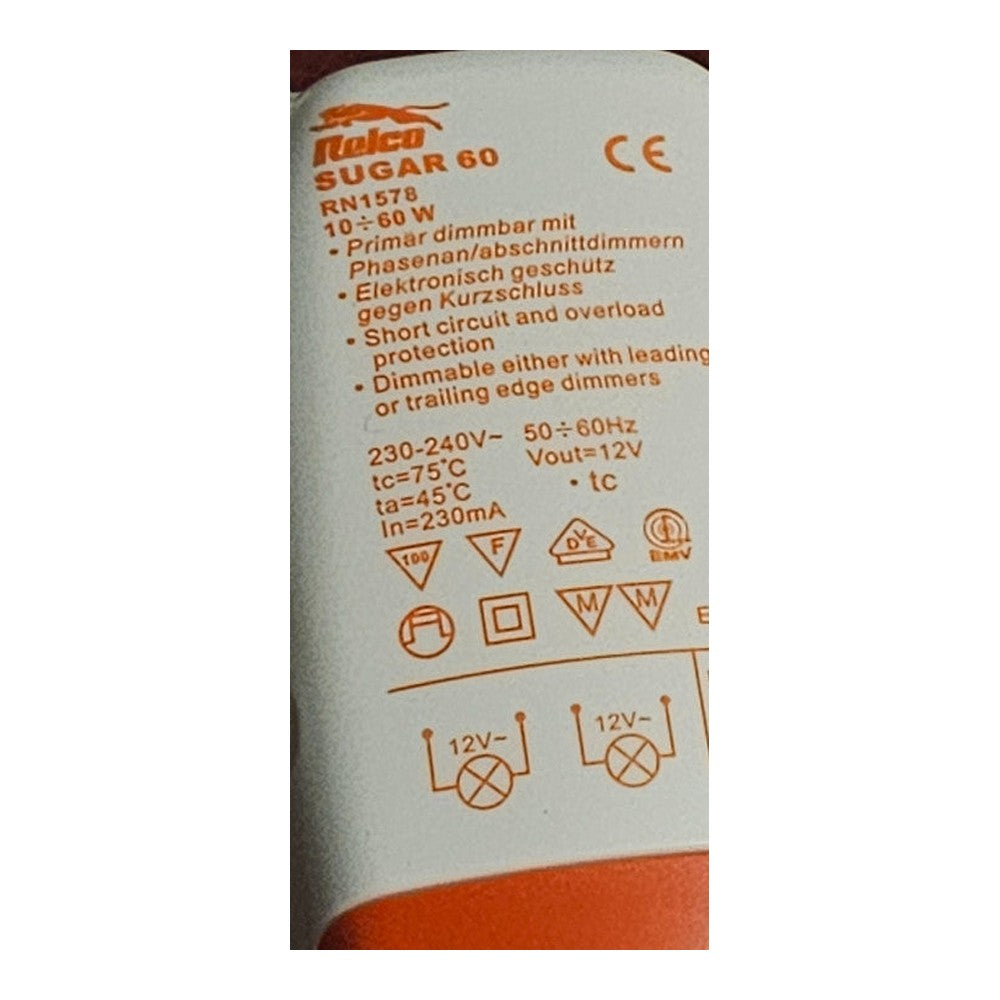 Relco Sugar 60 RN1578 60w Short Circuit and Overload Protection Dimmable