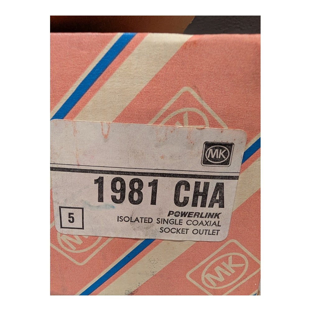 MK Powerlink Plus 1981 CHA Charcoal Isolated Single Coaxial Aerial Socket Outlet