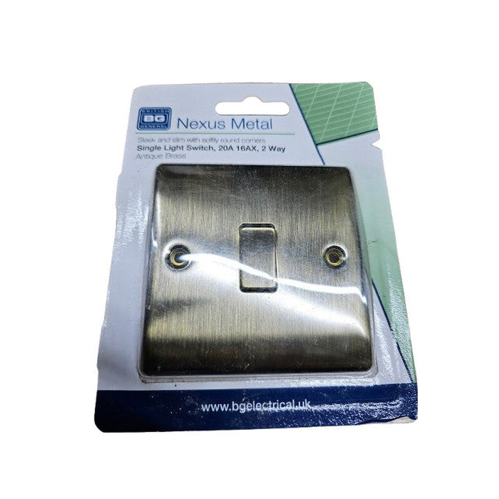 BG Electrical Single Wall Light Switch, 2 Way, Raised and Slim Profile