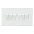 Knightsbridge SN4200 White Square Edge 10AX 6G 2-Way Switch with screws, caps