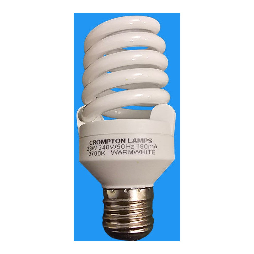 ES/E27 23W = 112W T2 ( Pack of 2 ) Ultra Mini Spiral Bulb  240v Crompton 1600lm