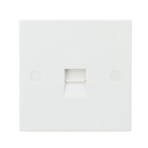 Square Edge Telephone Extension Socket WhiteKnightsbridge Flush Mount Pack Of 3