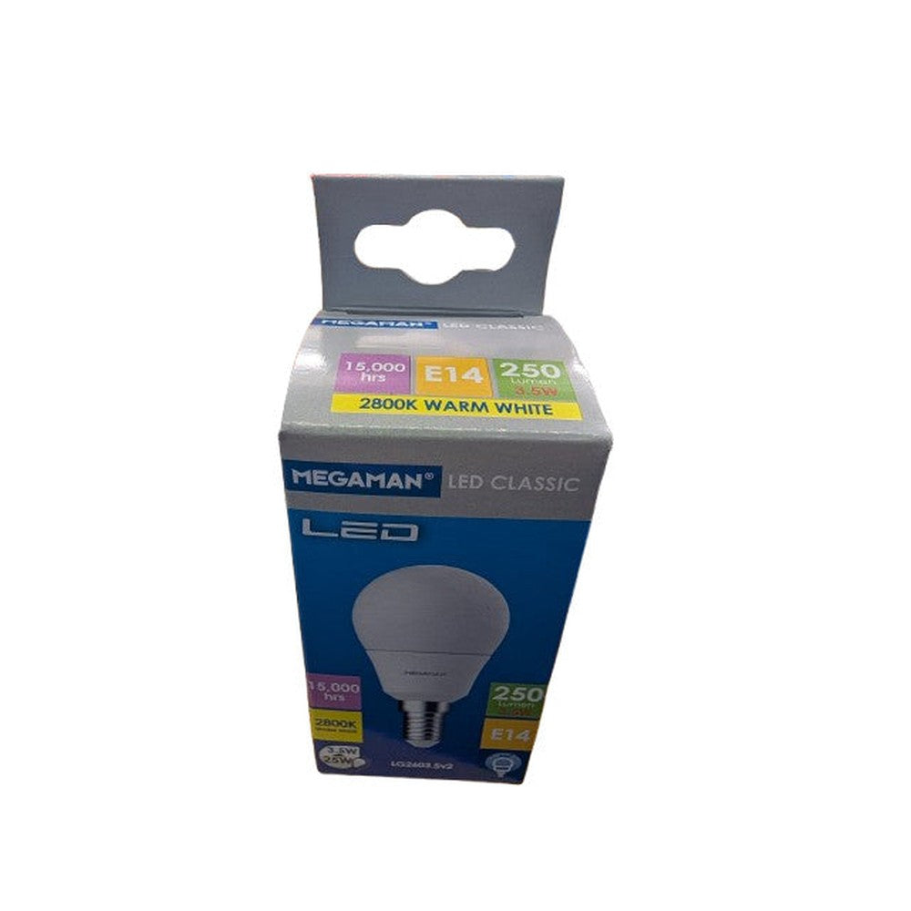 2 x Megaman 143390E (MM06339-1) LED Golf Ball Lamp E14 SES 2700K Warm White-2.9W
