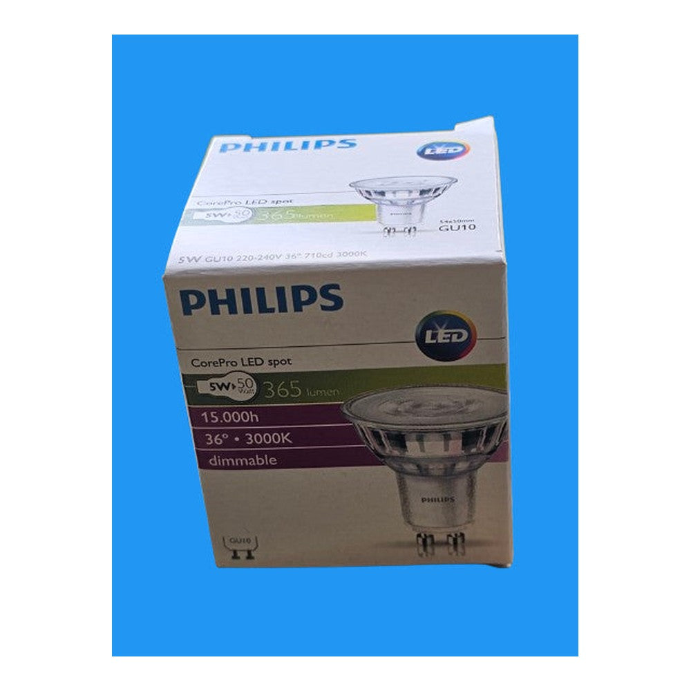 Philips 5w GU10 CorePro LED Spot Bulb Lamp 3000K Dimmable
