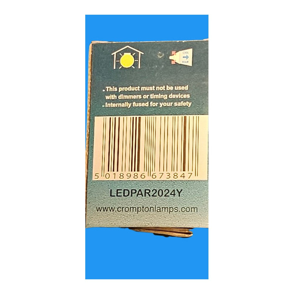 ES-E27 PAR20 1.5w ( Pack of 3 ) LED YELLOW Frontglass Lamp Bulb 240v