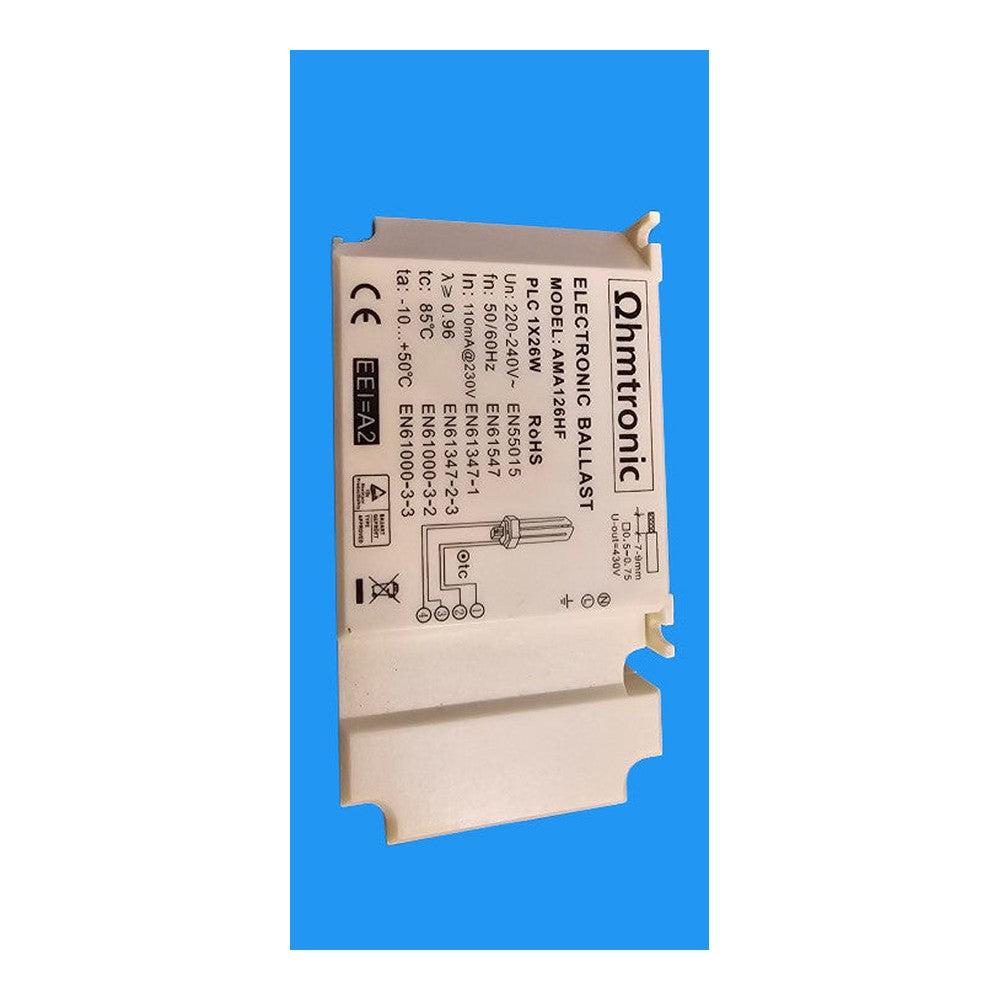 Ohmtronic Electronic Ballasts 26W PLC G24q-3 GX24q-3 220-240v EN55015 D/E T/E