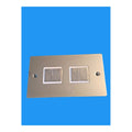 10A 4G 2W Switch Flat Plate Polished Chrome White Inserts One Electrical