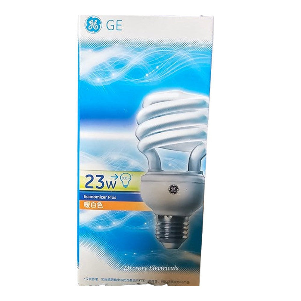 E27 20w = 90w or 23w = 100w GE Spiral Bulb Lamp 2700k 220-240v General Electric