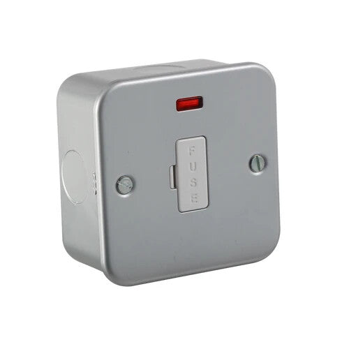 2x Knightsbridge Metal Clad 13A Fused Spur Unit with Neon Indicator M6000N