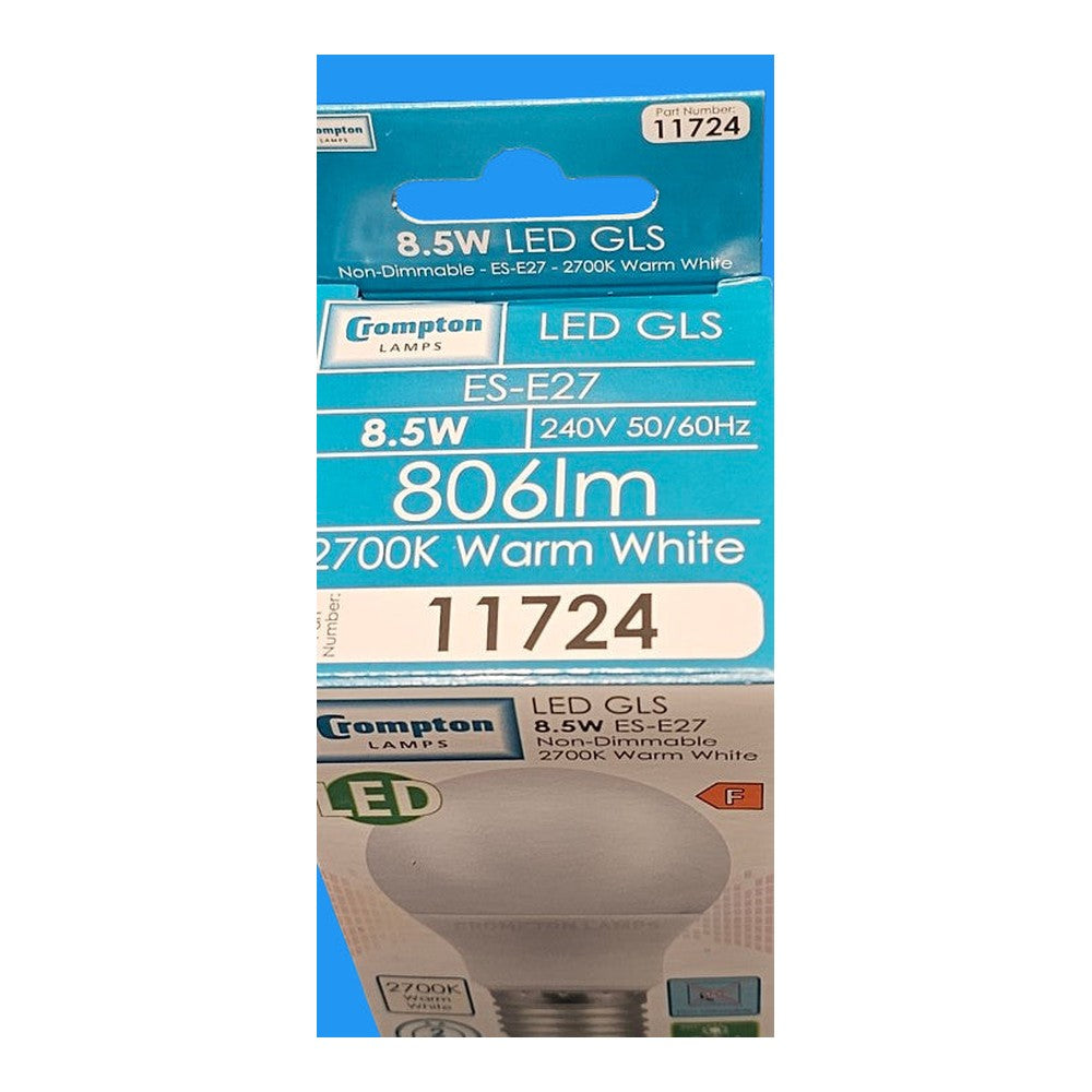 ES-E27 LED 8.5W GLS Crompton Bulb Lamp Non-Dimmable 2700k Warm White 806lm 240v
