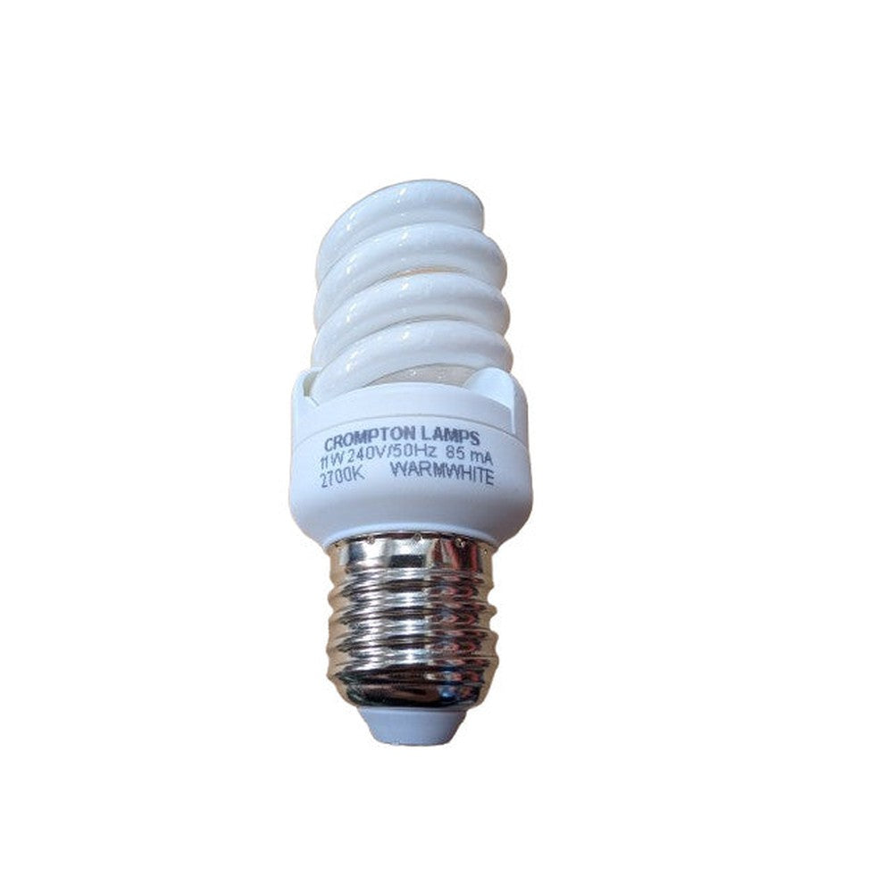 ES E27 11W (54W) 2 Pack Crompton CFL Spiral Light Bulbs Edison Screw Warm White