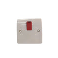 MK Logic Plus K5423D1WHI White Moulded 20a DP Switch Neon Red Rocker  F/O