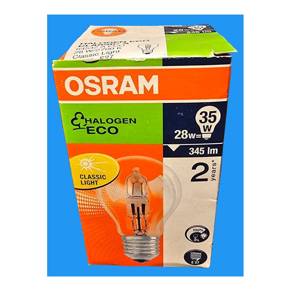 2 x E27 28W =35W Halogen ECO Classic A Bulb Lamp 2700k 335lm