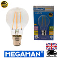 LES B22 Megaman 712087 LED Clear Dimmable Filament GLS Warm White 7.2w 2700k