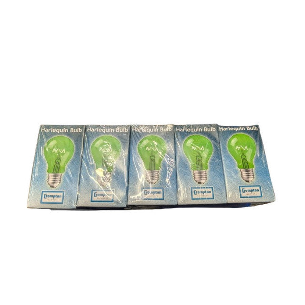 Crompton Harlequin 15W ES E27 Translucent Green Light Bulb 240v (Pack Of 10)