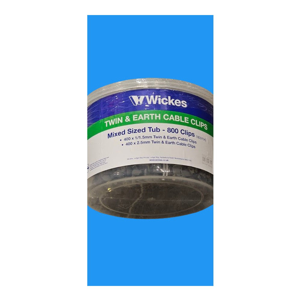 Wickes 1.5mm 2.5mm 800 mixed Twin and Earth Grey Cable Clips 400 of Each Size