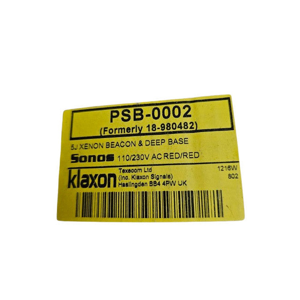 Klaxon Red Xenon Beacon and Deep Base PSB-0002 110V 3W IP45 45-711311