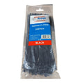 200 Pack 3.6mm x 200mm Black Cable Tie Zip Short Cable Ties Wraps Strong Nylon