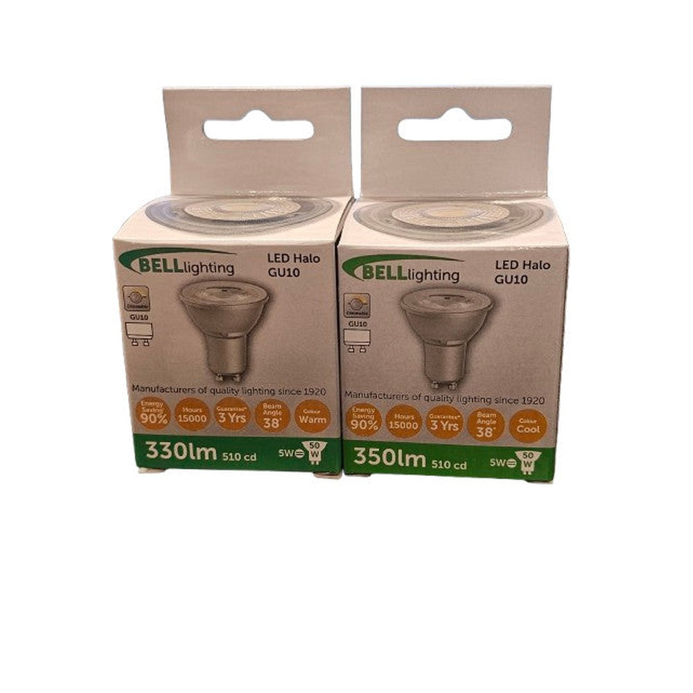 GU10 X 2 Bell 5w = 50w 350lm LED Halo Bulb Lamp Cool or Warm White Energy Saver