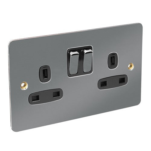 CED Black Nickel Switches & Sockets Flat Range - Axiom Electrical Flatplate