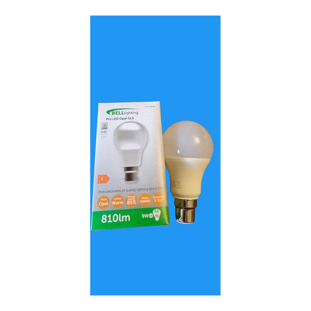 BC/B22 9w = 60w Pro LED Opal GLS Replacement Lamp Bulb BELL 810lm Warm White x 2